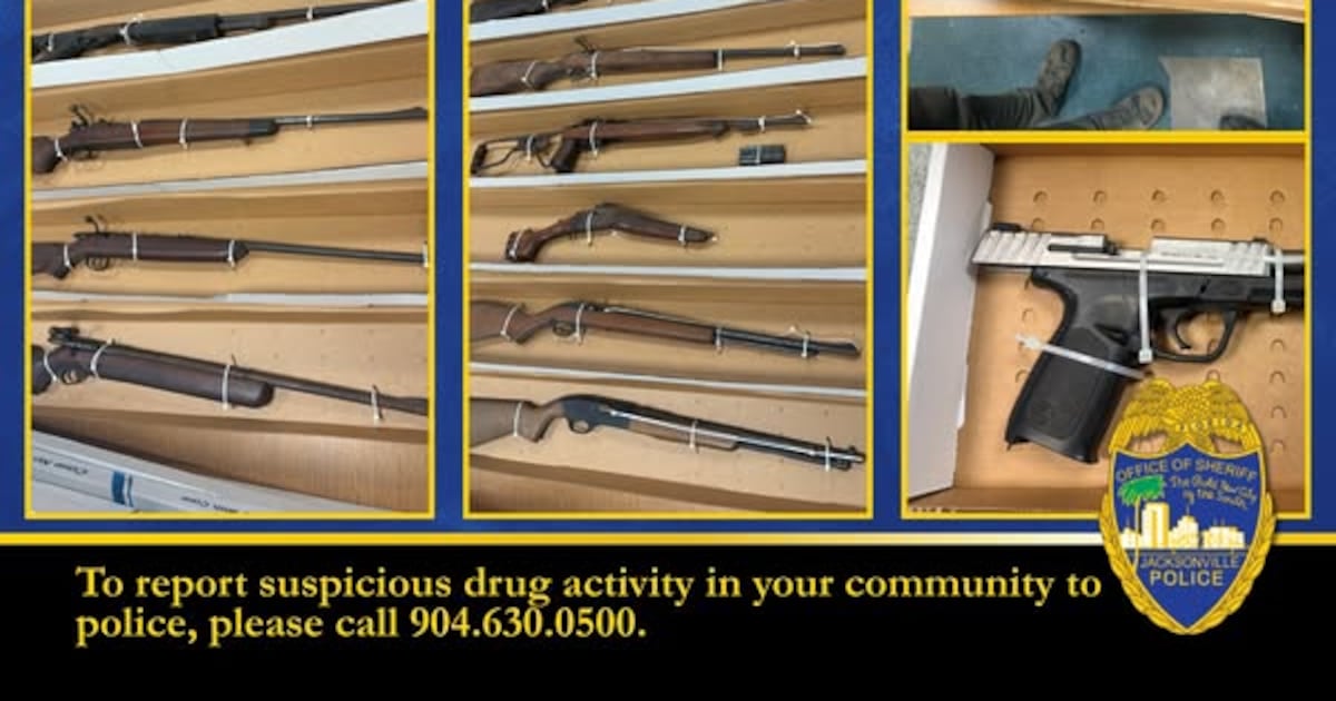Four arrested after 30 guns, drugs seized at Long Branch homes, JSO says – Action News Jax