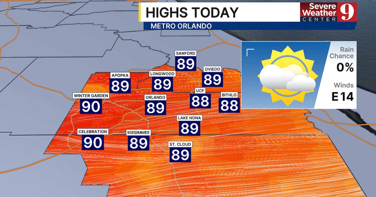 Central Florida to see rise in temperatures Saturday
