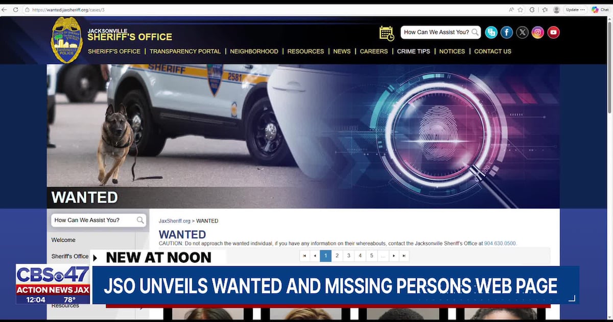 Jacksonville Sheriff's Office launches new web pages for public assistance