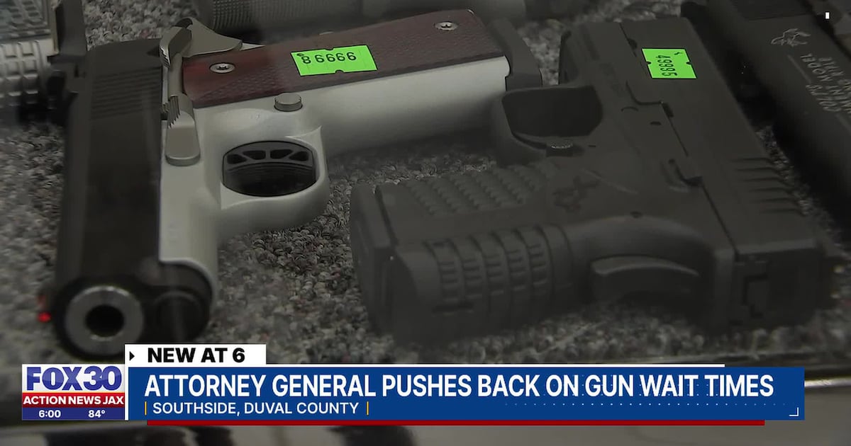 FL AG asks for three-day wait period for gun purchases to be declared unconstitutional – Action News Jax