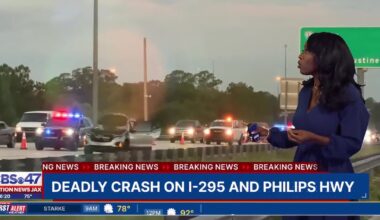 Deadly crash blocks I-295 lanes in Jacksonville at Philips Highway