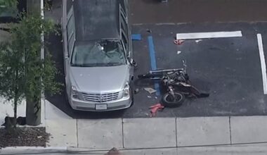 Motorcyclist critical after crashing into hearse at Miami-Dade funeral home