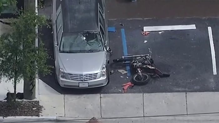 Motorcyclist critical after crashing into hearse at Miami-Dade funeral home