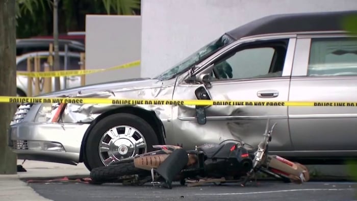 Dirt biker dies after crashing into hearse parked outside Miami-Dade mortuary