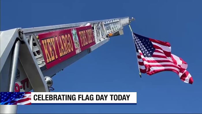 Florida Keys fire stations showing of American pride for Flag Day