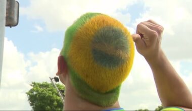FIFA World Cup fans from Brazil and Scotland start to arrive at Miami Stadium ahead of Group C match