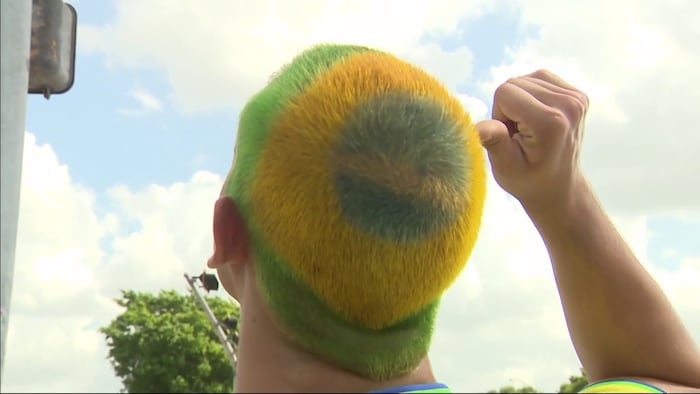 FIFA World Cup fans from Brazil and Scotland start to arrive at Miami Stadium ahead of Group C match