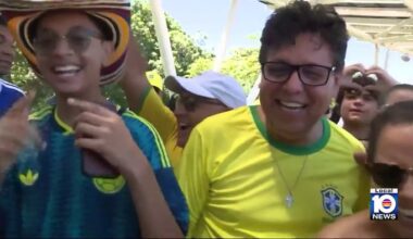 World Cup fans enjoy festive watch party during match between Brazil, Japan