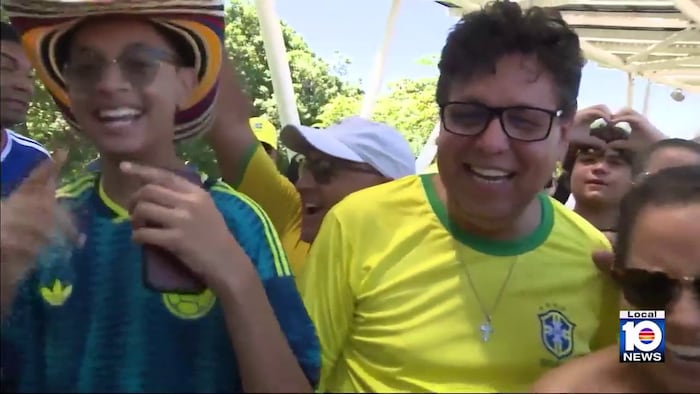 World Cup fans enjoy festive watch party during match between Brazil, Japan