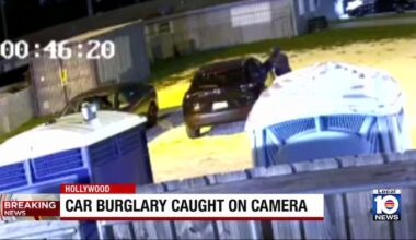 Suspect caught on camera breaking into car outside Hollywood restaurant