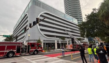 St. Petersburg Fire Rescue Responds to Vehicle Fire in Downtown Parking Garage