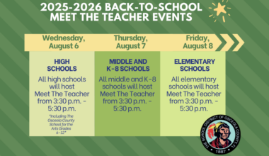 SCHOOL NEWS — 26-27 Meet Your Teacher dates; Osceola students named to NYO Jazz foreign tour and honored as National Merit Scholars