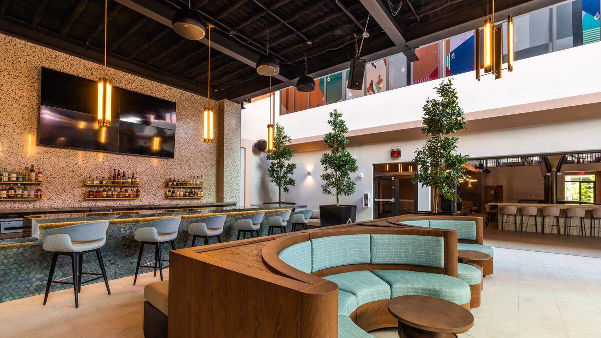 The interior of Upside, a cocktail bar and music venue opening in Wynwood. The interior of Upside, a cocktail bar and music venue opening in Wynwood.