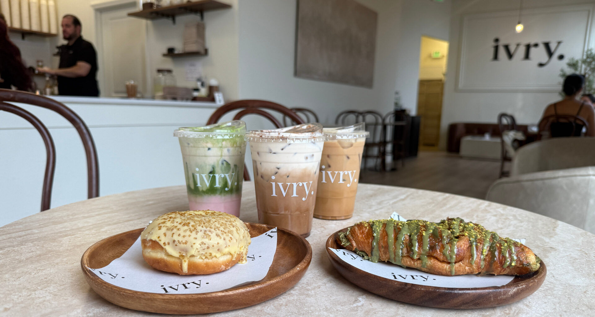 The interior of a cafe