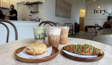 The interior of a cafe