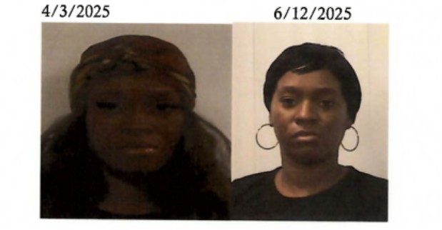 Kashaundra Knowles is seen impersonating a woman at two separate exam sites in 2025 in order to take to takeExceptional Student Education K-12 exams on behalf of another person, according to a probable cause affidavit. (Screenshot of court record)