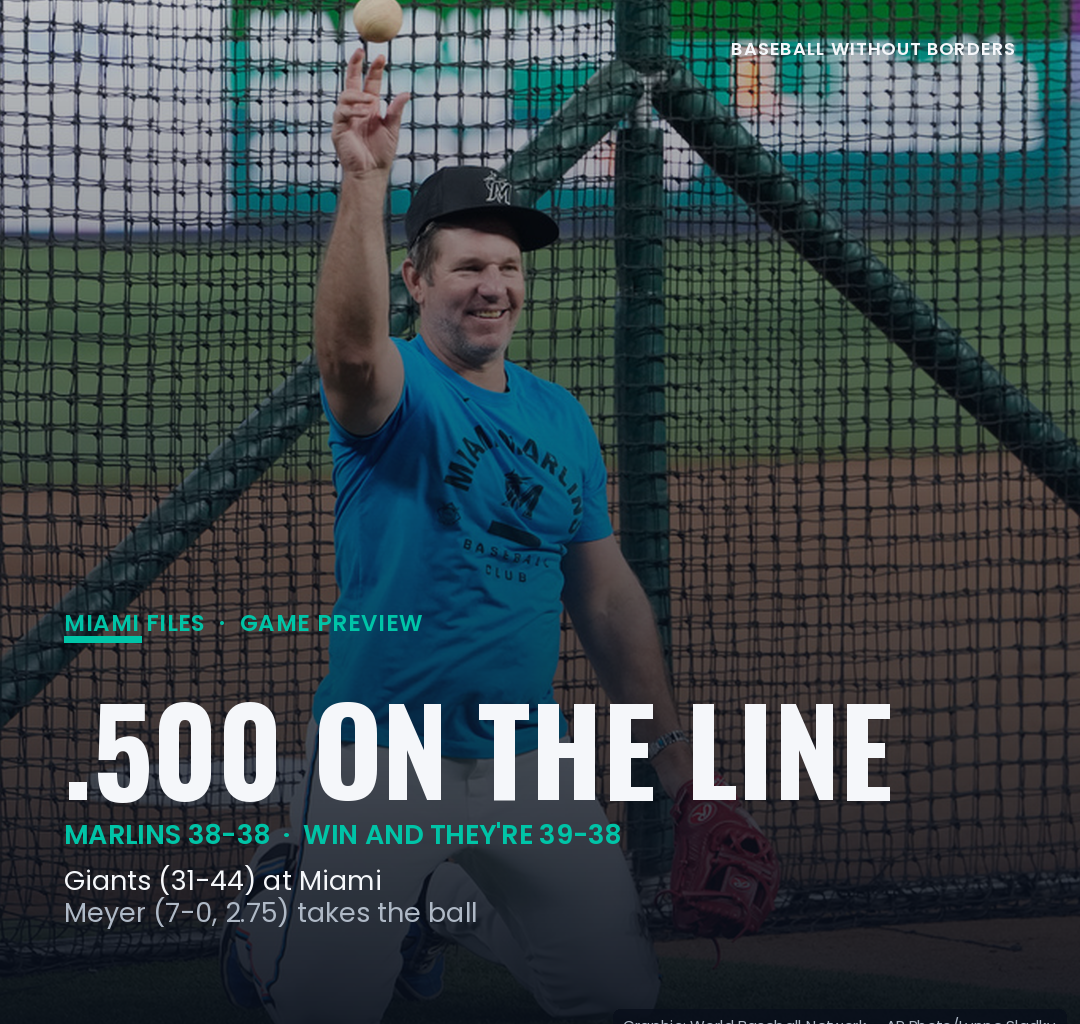 Max Meyer Takes the Ball For The Miami Marlins With .500 on the Line vs. San Francisco Giants