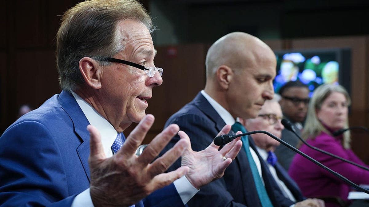 Nick Saban speaking while testifying before the Senate Committee in Washington, D.C.