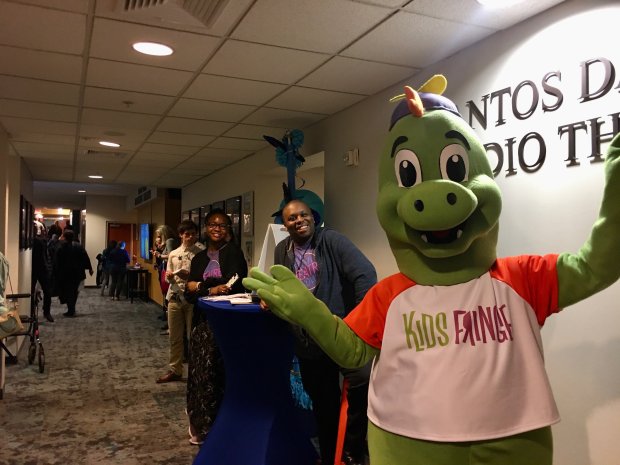 Orlando Fringe mascot Fringezilla dropped by the 2020 FestN4 (then called Fringe Winter Mini-Fest) at the Lowndes Shakespeare Center. The festival could return there in 2026. (Orlando Sentinel file photo)