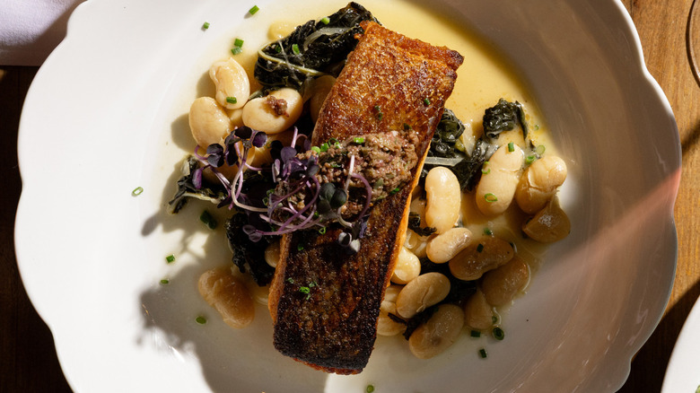 Faroe Island salmon with shaved fennel, herb salad, and salsa verde at Prato