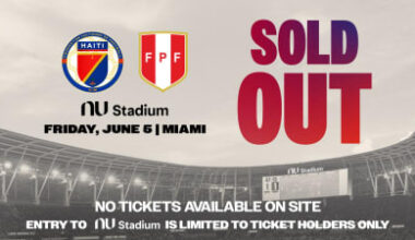Tickets Sold Out for Nu Stadium’s First-Ever International Match Haiti vs. Peru, No Tickets Available On Site