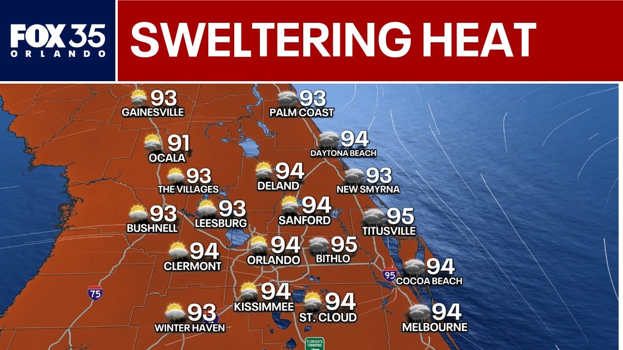 Orlando weather: Sweltering heat, Space Coast showers ahead