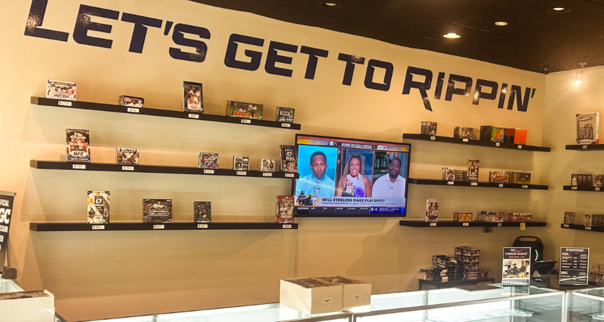 interior of a trading card store