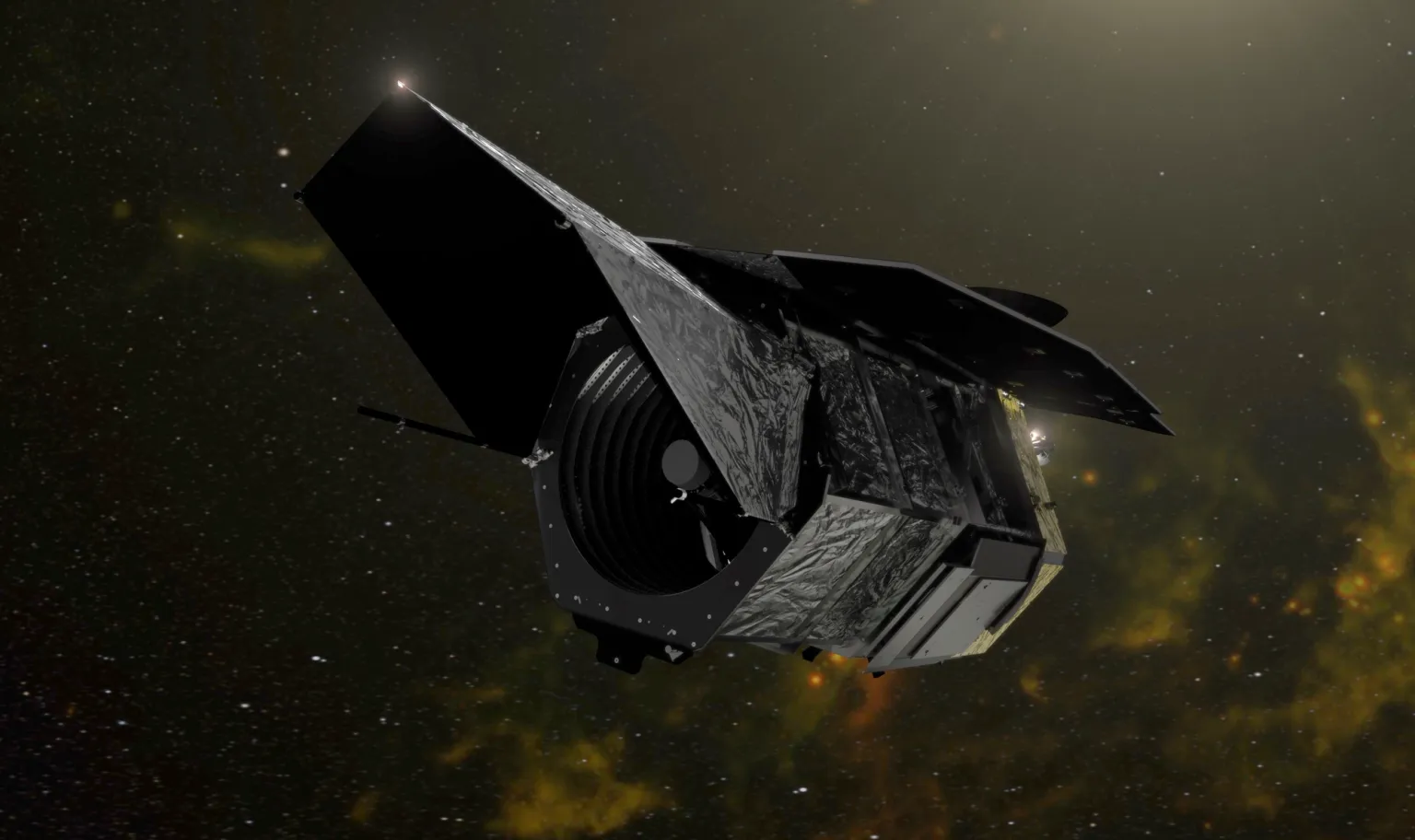 NASA's Nancy Grace Roman Space Telescope arrived at NASA's Kennedy Space Center on June 21st, 2026. Credit: NASA/GSFC/SVS