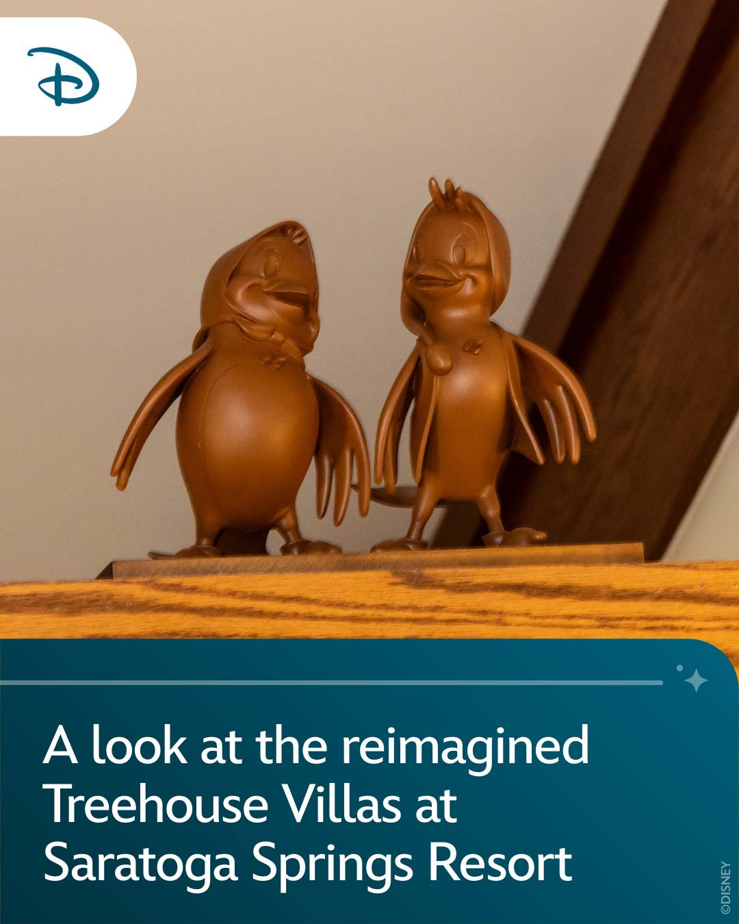 The first detail shared by Disney was an up-close shot of a wood carving. This carving shows two of the bluebirds from Cinderella.