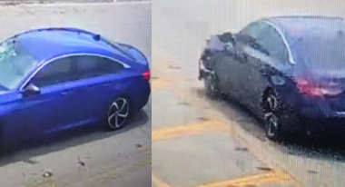 Miami police officers are attempting to locate blue car they think was involved in fatal hit-and-run