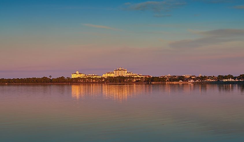 Sandestin Resort, Florida at dusk.