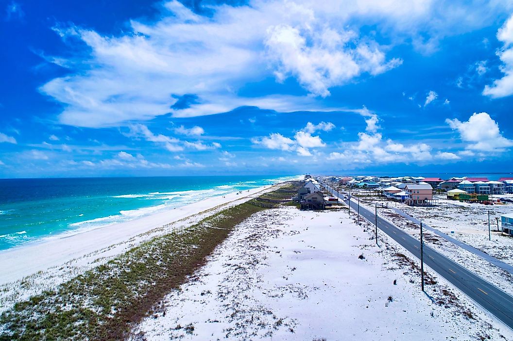 Scenic landscape view of Navarre Beach, Florida.