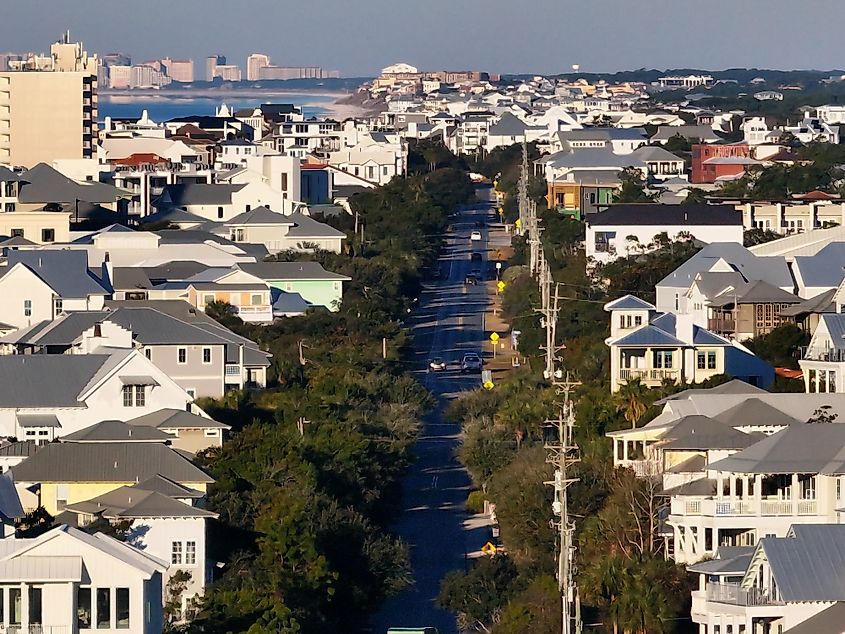 Aerial view of Seagrove Beach, Florida.