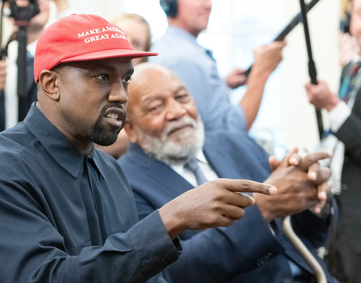 Ye, also known as Kanye West, in the White House Oval Office on Oct 11, 2018.