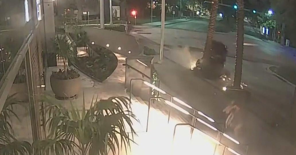 Shocking video shows car slamming into tree near Miami condo mere feet away from people, sparking safety concerns