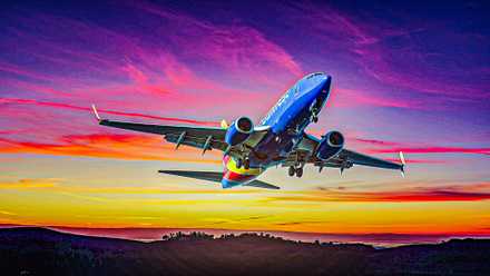 Southwest Airlines 737 MAX 8 takes off