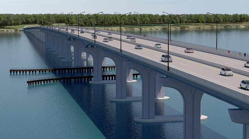 A rendering of the Black Creek Bridge that is under construction near the Lake Asbury community. It is expected to be completed in late 2026. A rendering of the Black Creek Bridge that is under construction near the Lake Asbury community. It is expected to be completed in late 2026.