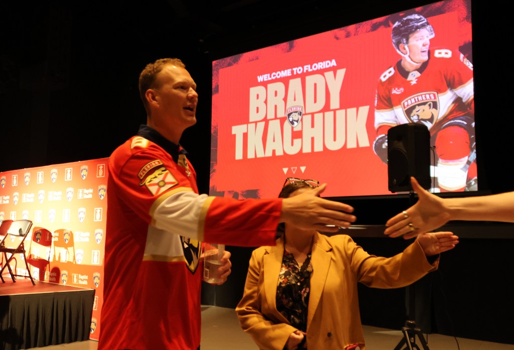 Gallery: Brady Tkachuk arrives to Florida Panthers after trade