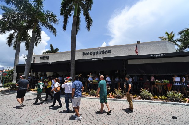 World Cup fans flock to watch matches at Biergarten Boca Raton. FL. 6-17-18. Staff Photo by Jim Rassol.