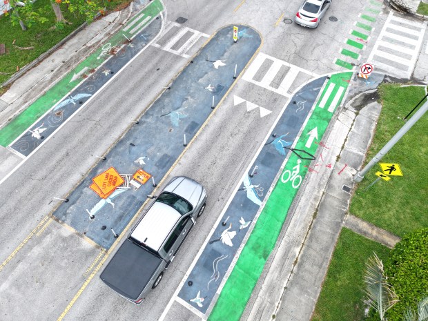 Street art is on display along Northeast 15th Avenue and 11th Street in Fort Lauderdale on Wednesday. (Carline Jean/South Florida Sun Sentinel)