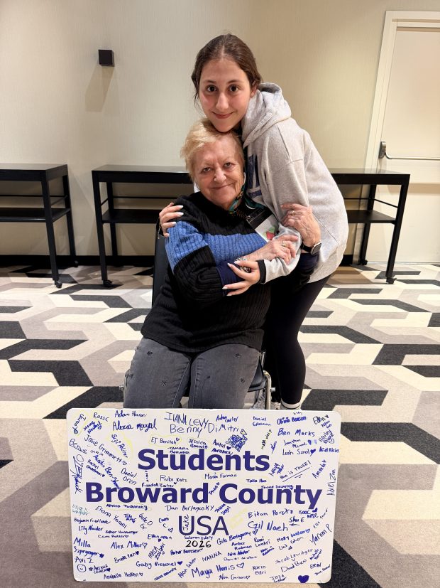 Sofia Woiler with Holocaust survivor Norma Menasche. (March of the Living/Courtesy)