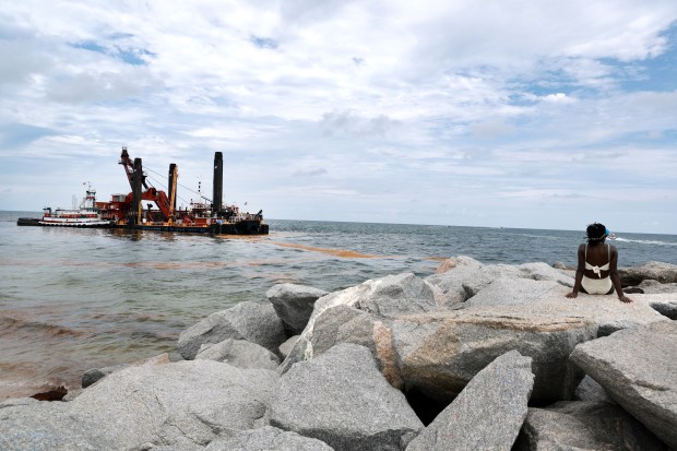 A vessel is docked near the inlet off Port Everglades in Fort Lauderdale on Tuesday, June 9, 2026. (Carline Jean/South Florida Sun Sentinel)