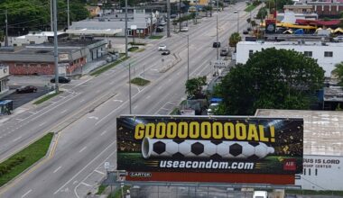 World Cup fans in Miami greeted by billboards for safe sex