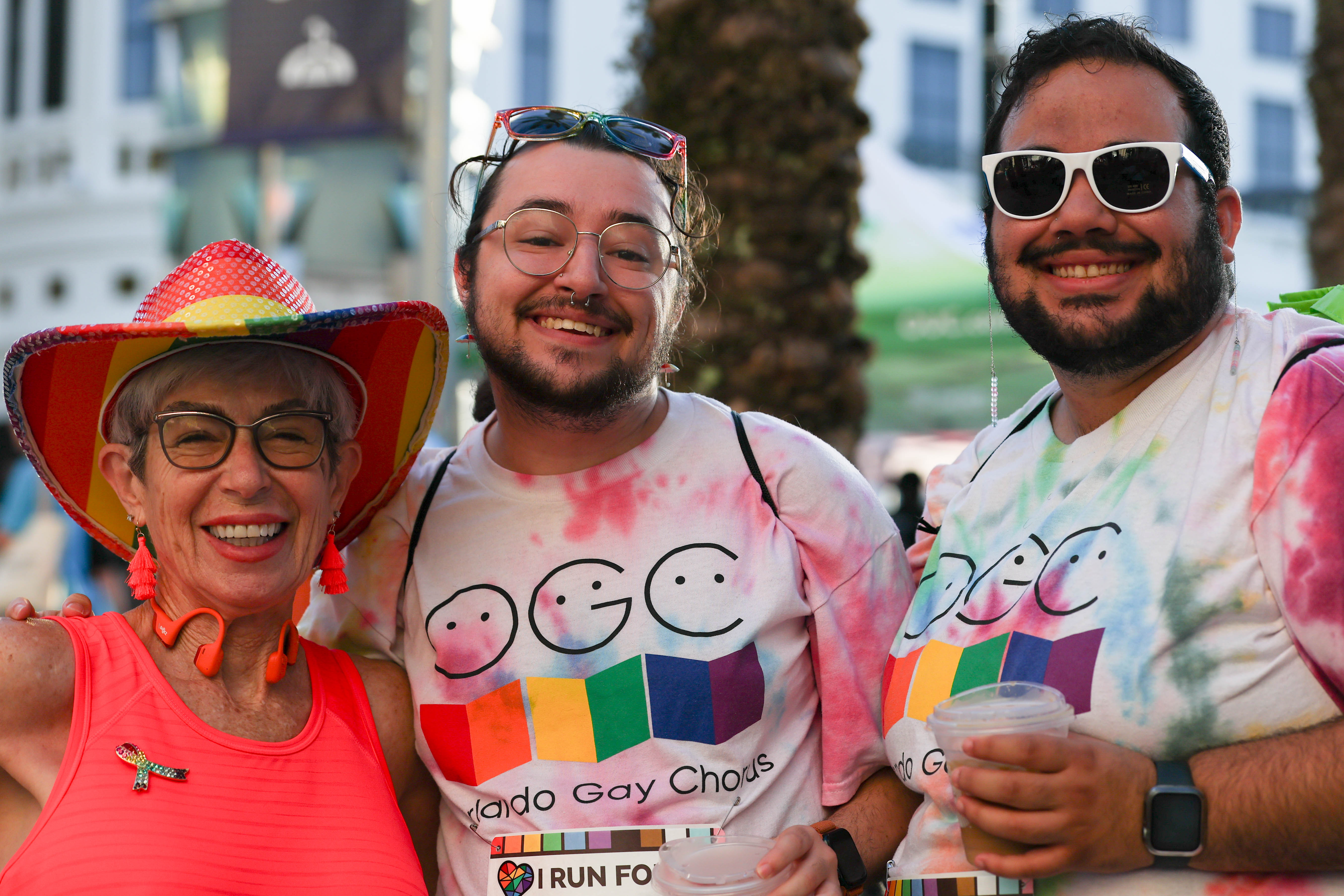 Members from the Orlando Gay Chorus prepare their pipes to...