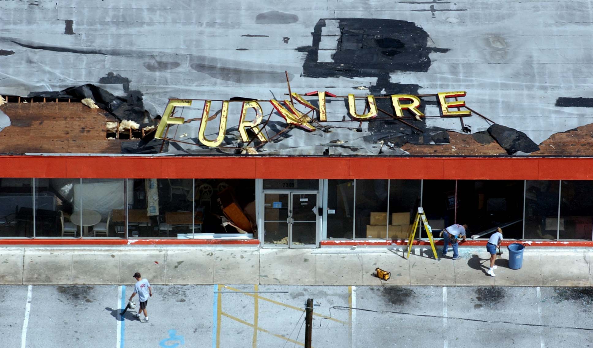 The sign for a furniture business on Highway 50 was...
