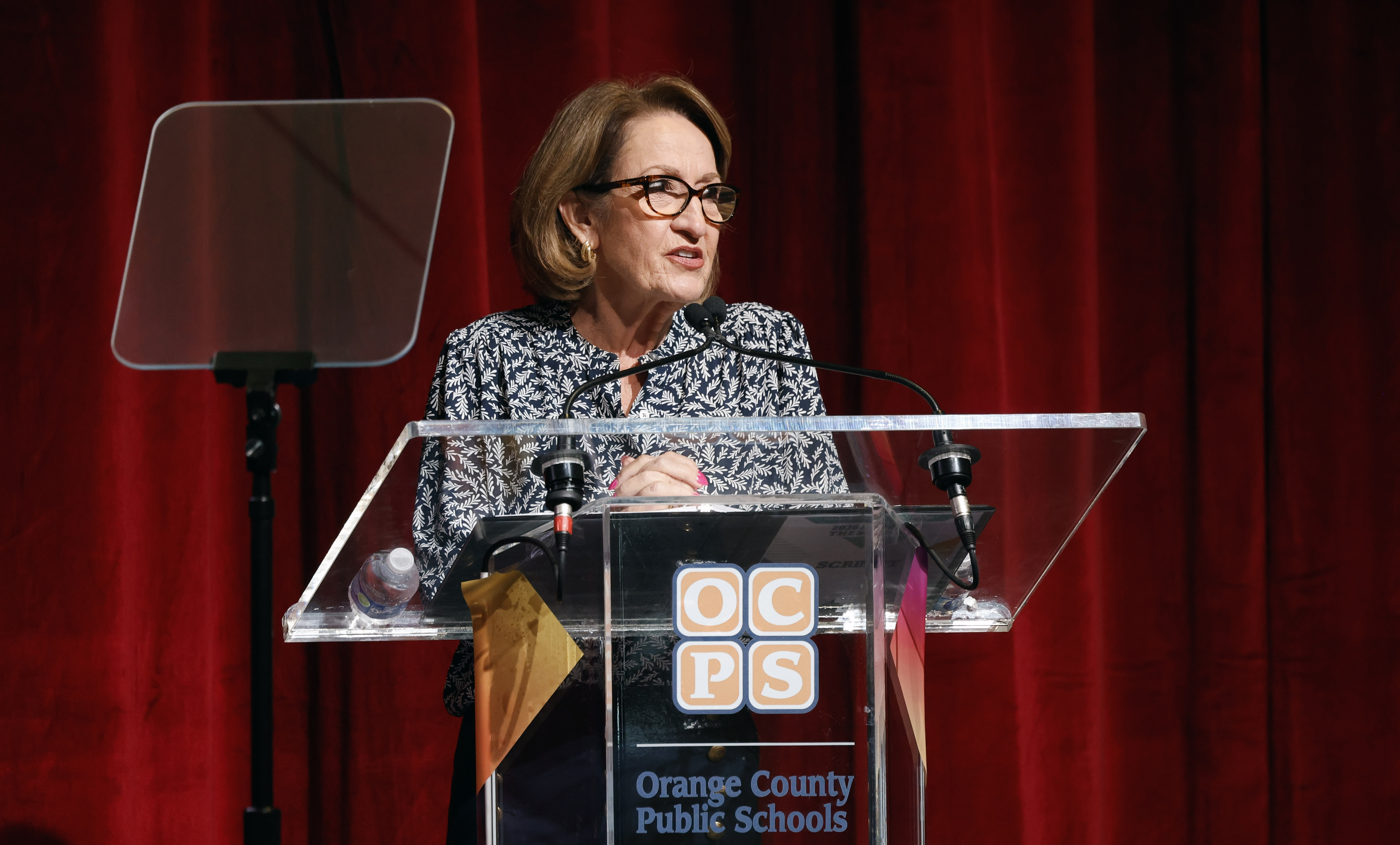 Orange County School Board Chair Teresa Jacobs speaks during the...