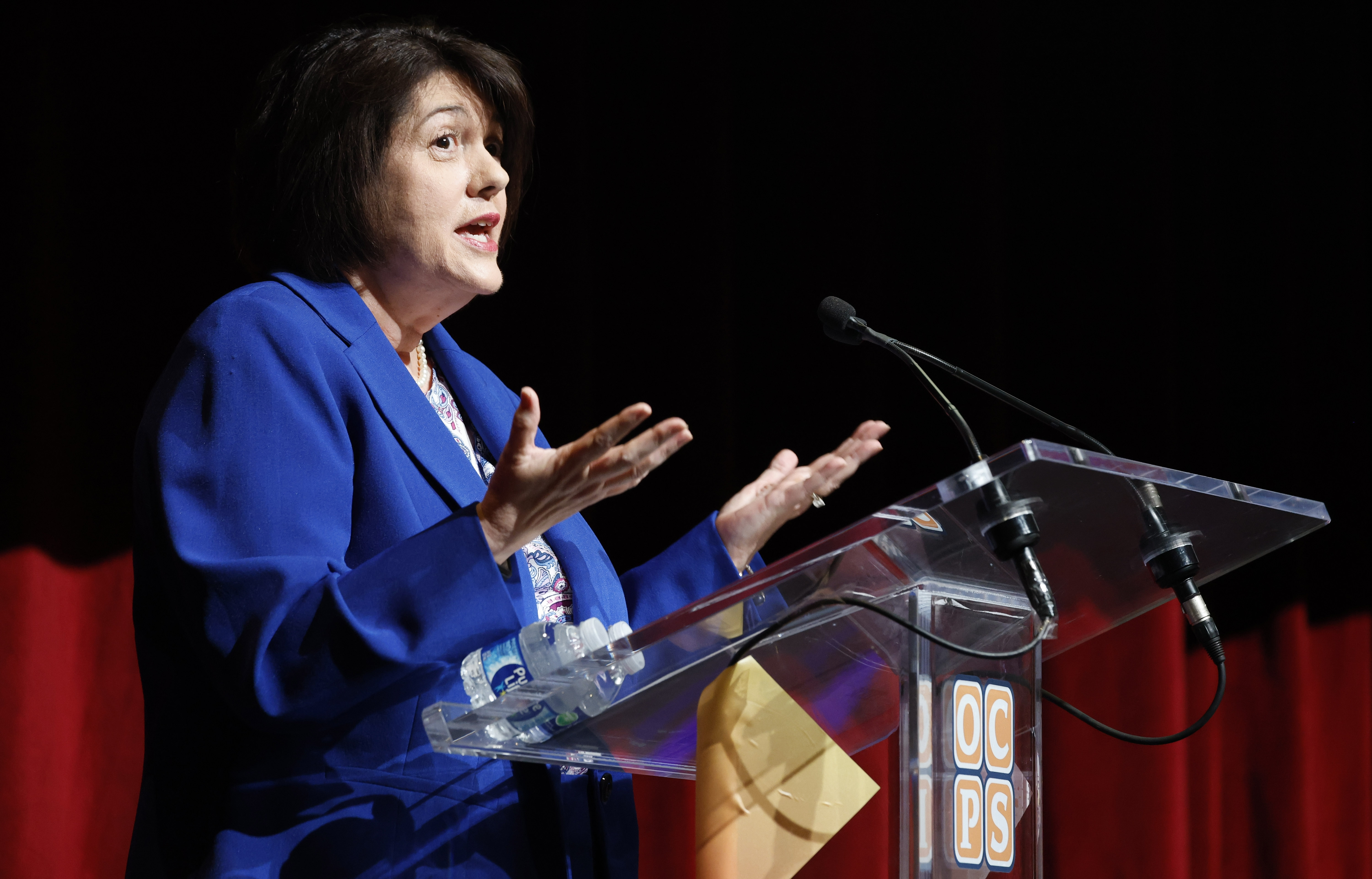 Orange County Public Schools Superintendent Maria Vazquez speaks during the...