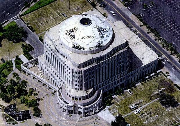 Orlando's City Hall was topped with a soccer-ball motif during the city's participation in the 1994 World Cup. (Courtesy of Joanie Schirm)