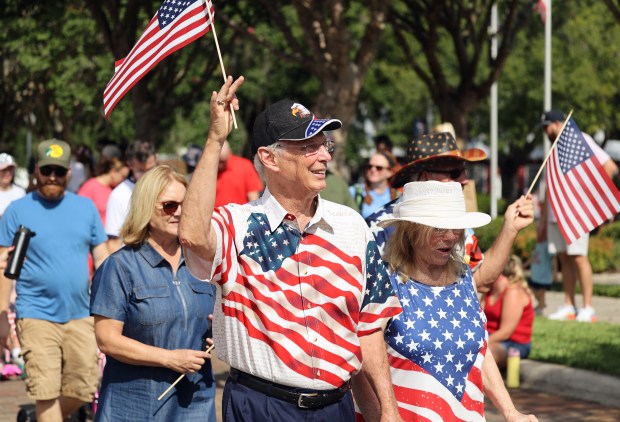Winter Garden mayor John Rees walks during the Masonic Lodge All American Kids Parade in downtown Winter Garden, on Friday, July 4, 2025. (Ricardo Ramirez Buxeda/Orlando Sentinel)