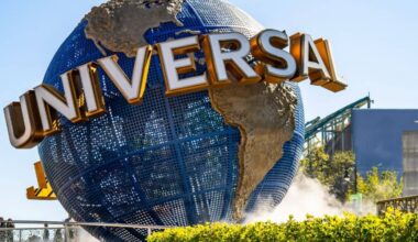 close up of universal orlando resort's spinning globe. Universal Orlando guest saves choking woman